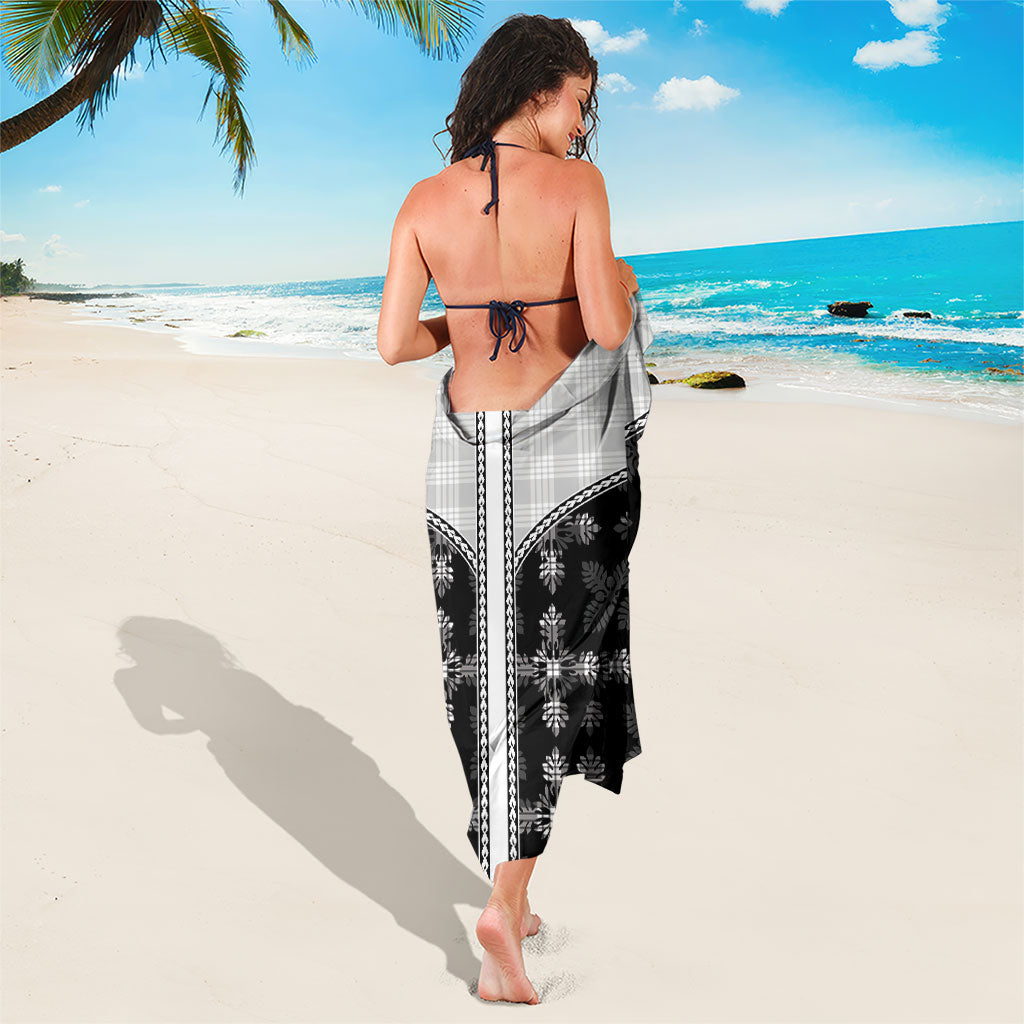 Black Hawaii Paniolo Quilt Motif Sarong