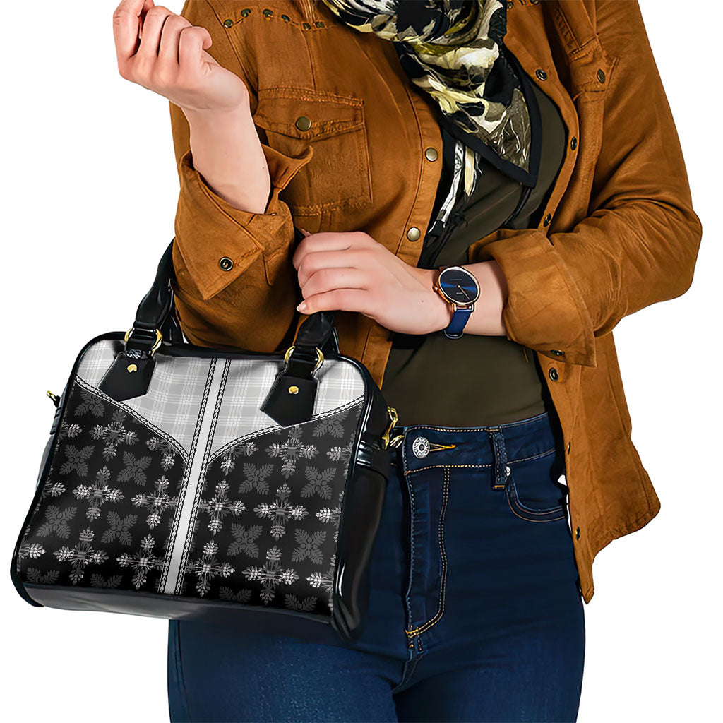 Black Hawaii Paniolo Quilt Motif Shoulder Handbag