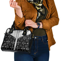Black Hawaii Paniolo Quilt Motif Shoulder Handbag