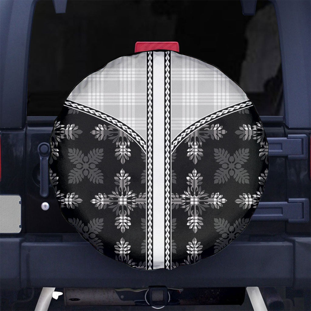 Black Hawaii Paniolo Quilt Motif Spare Tire Cover
