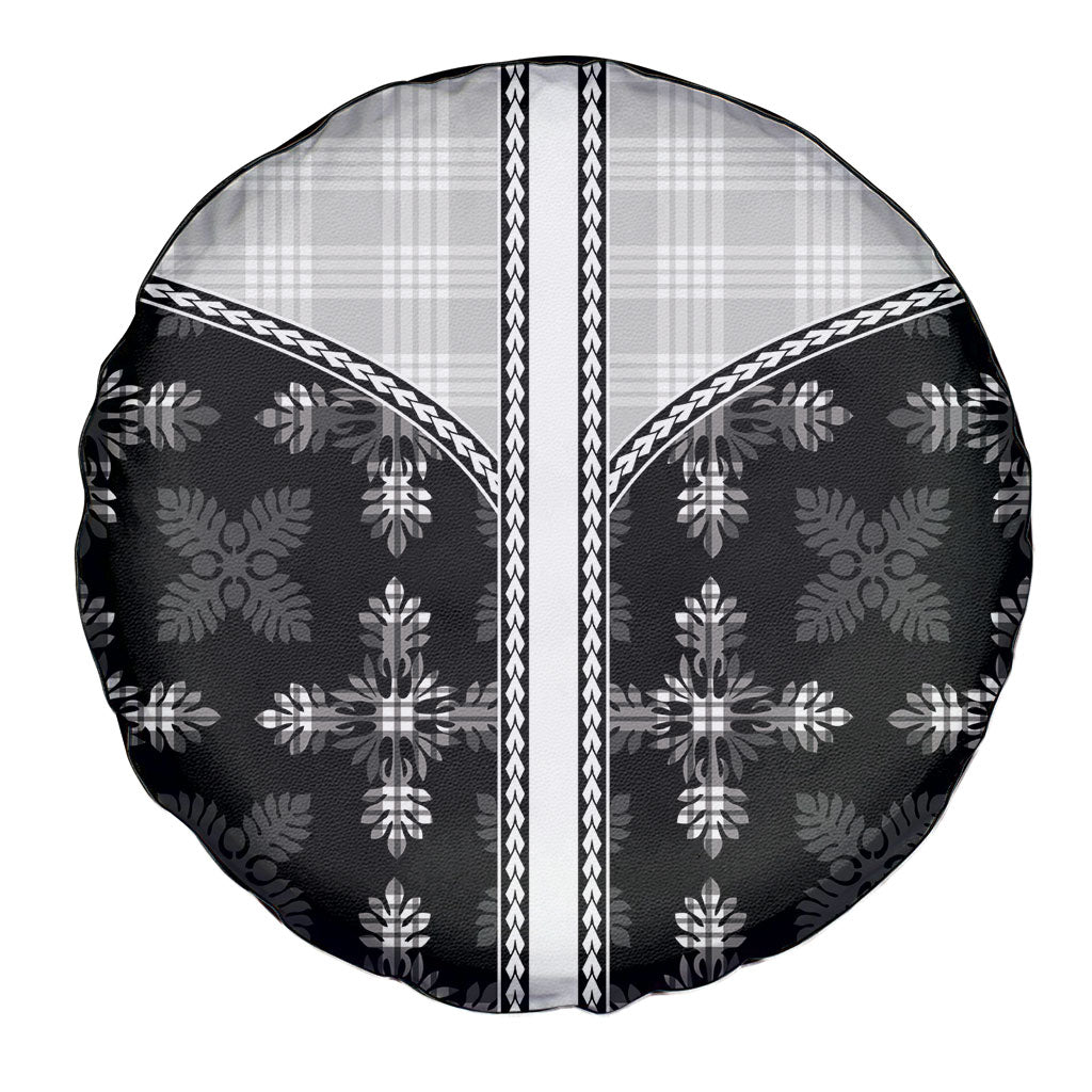 Black Hawaii Paniolo Quilt Motif Spare Tire Cover