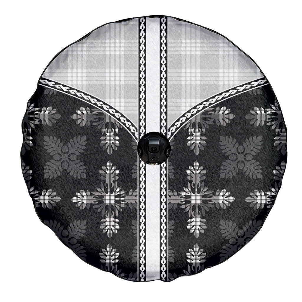 Black Hawaii Paniolo Quilt Motif Spare Tire Cover