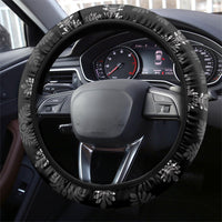 Black Hawaii Paniolo Quilt Motif Steering Wheel Cover