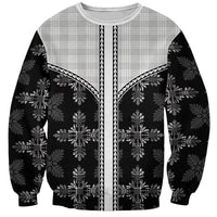 Black Hawaii Paniolo Quilt Motif Sweatshirt