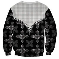 Black Hawaii Paniolo Quilt Motif Sweatshirt