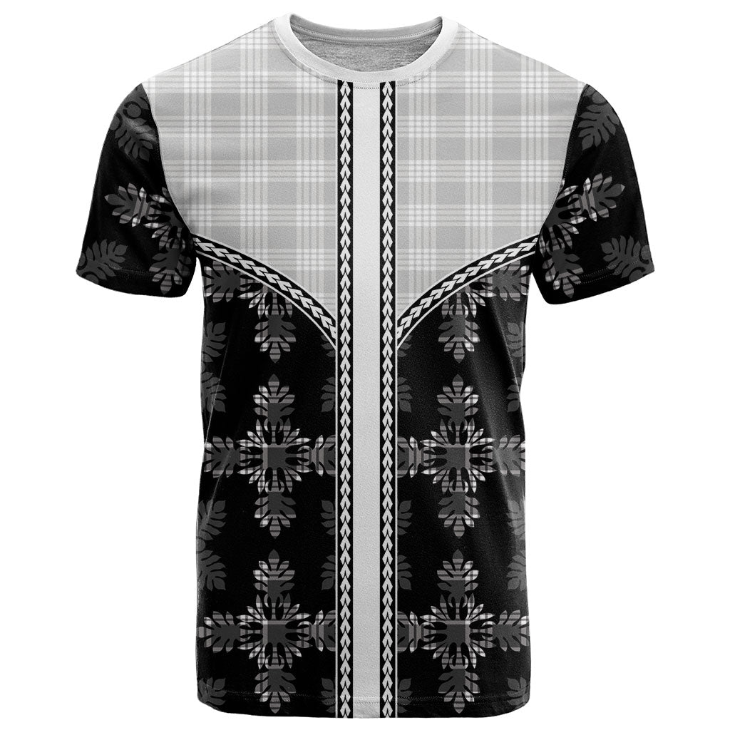 Black Hawaii Paniolo Quilt Motif T Shirt
