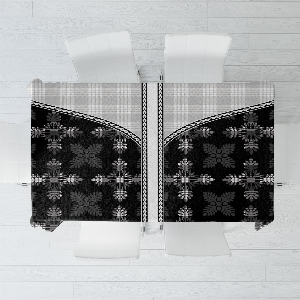 Black Hawaii Paniolo Quilt Motif Tablecloth