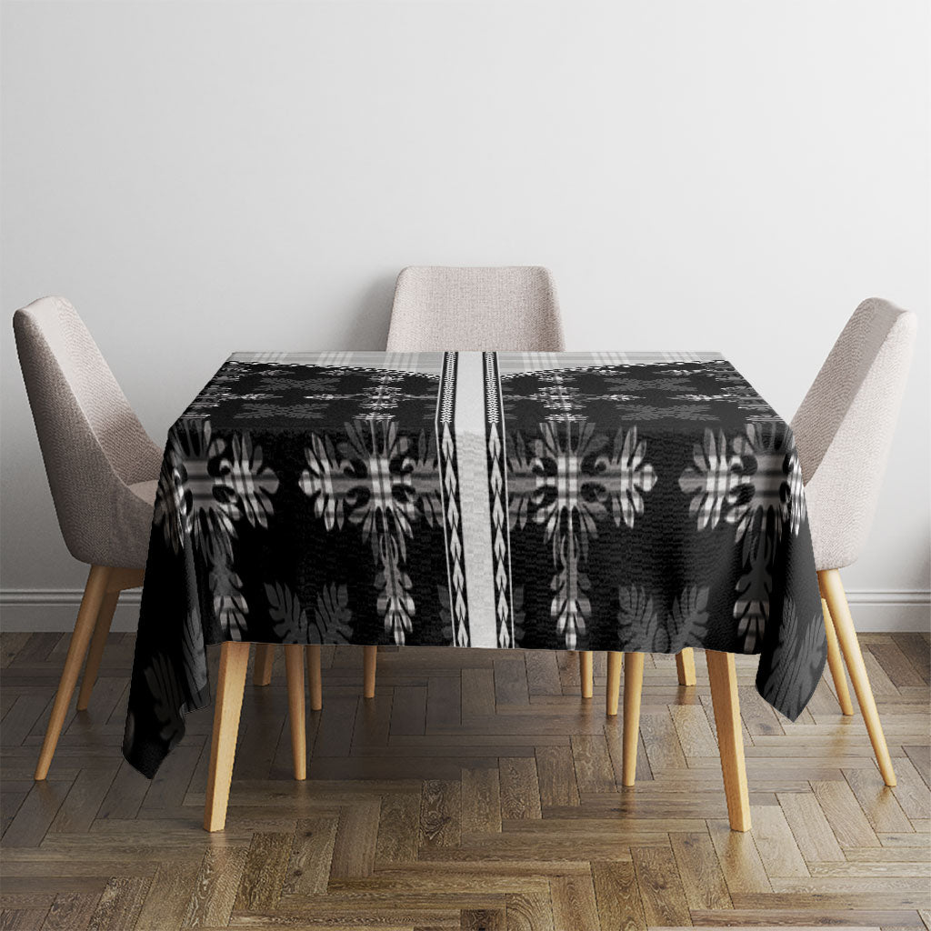 Black Hawaii Paniolo Quilt Motif Tablecloth