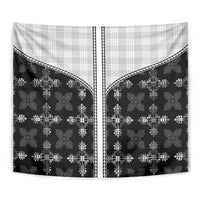 Black Hawaii Paniolo Quilt Motif Tapestry