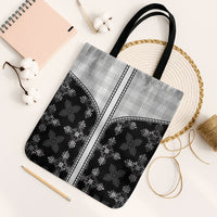 Black Hawaii Paniolo Quilt Motif Tote Bag