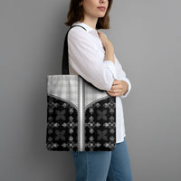 Black Hawaii Paniolo Quilt Motif Tote Bag