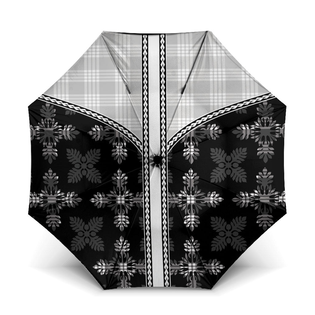 Black Hawaii Paniolo Quilt Motif Umbrella