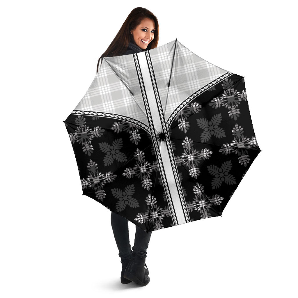 Black Hawaii Paniolo Quilt Motif Umbrella