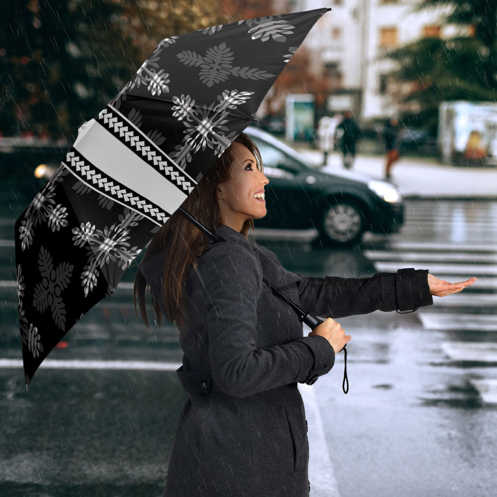 Black Hawaii Paniolo Quilt Motif Umbrella