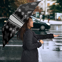 Black Hawaii Paniolo Quilt Motif Umbrella