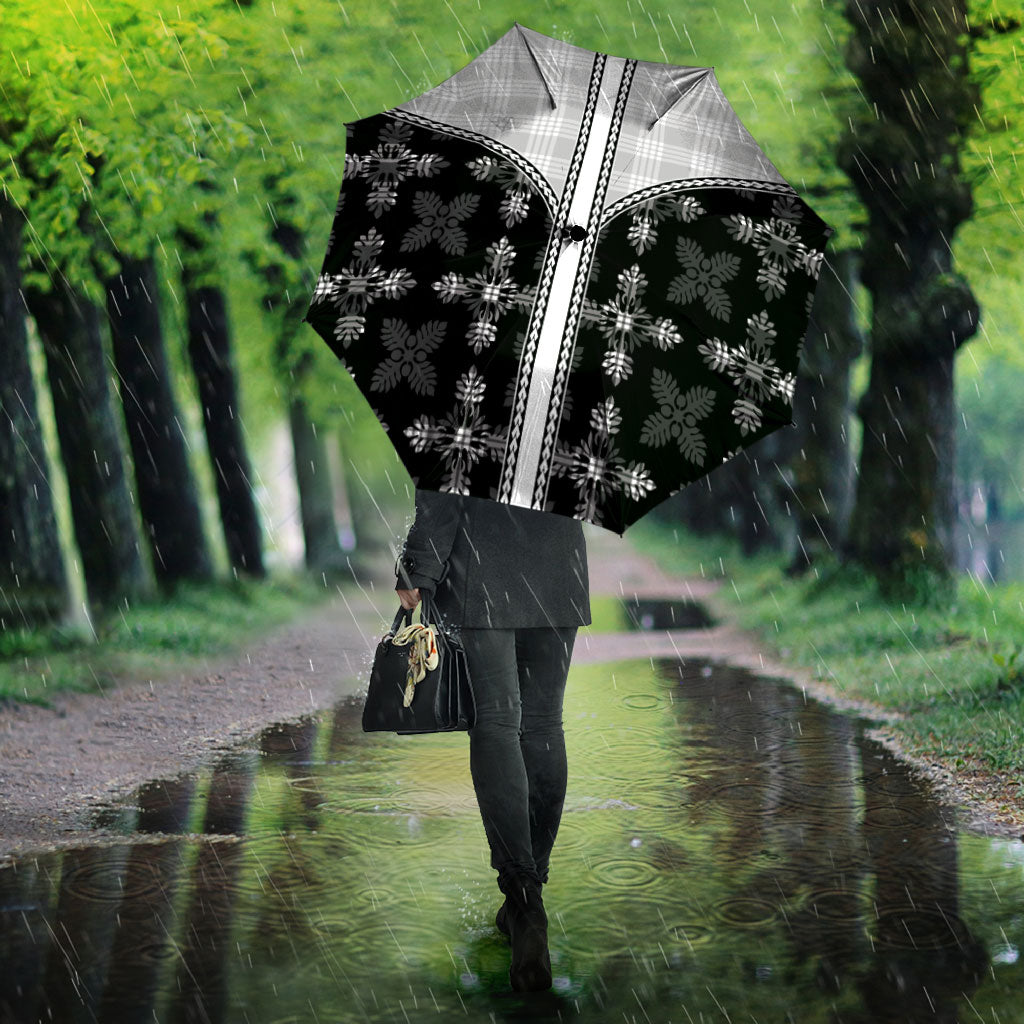 Black Hawaii Paniolo Quilt Motif Umbrella