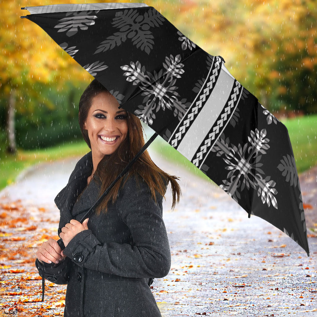 Black Hawaii Paniolo Quilt Motif Umbrella