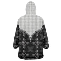 Black Hawaii Paniolo Quilt Motif Wearable Blanket Hoodie