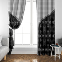 Black Hawaii Paniolo Quilt Motif Window Curtain