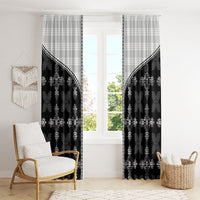 Black Hawaii Paniolo Quilt Motif Window Curtain