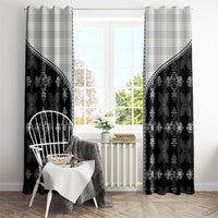 Black Hawaii Paniolo Quilt Motif Window Curtain