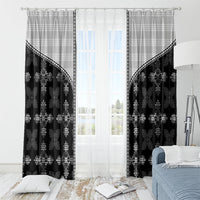 Black Hawaii Paniolo Quilt Motif Window Curtain
