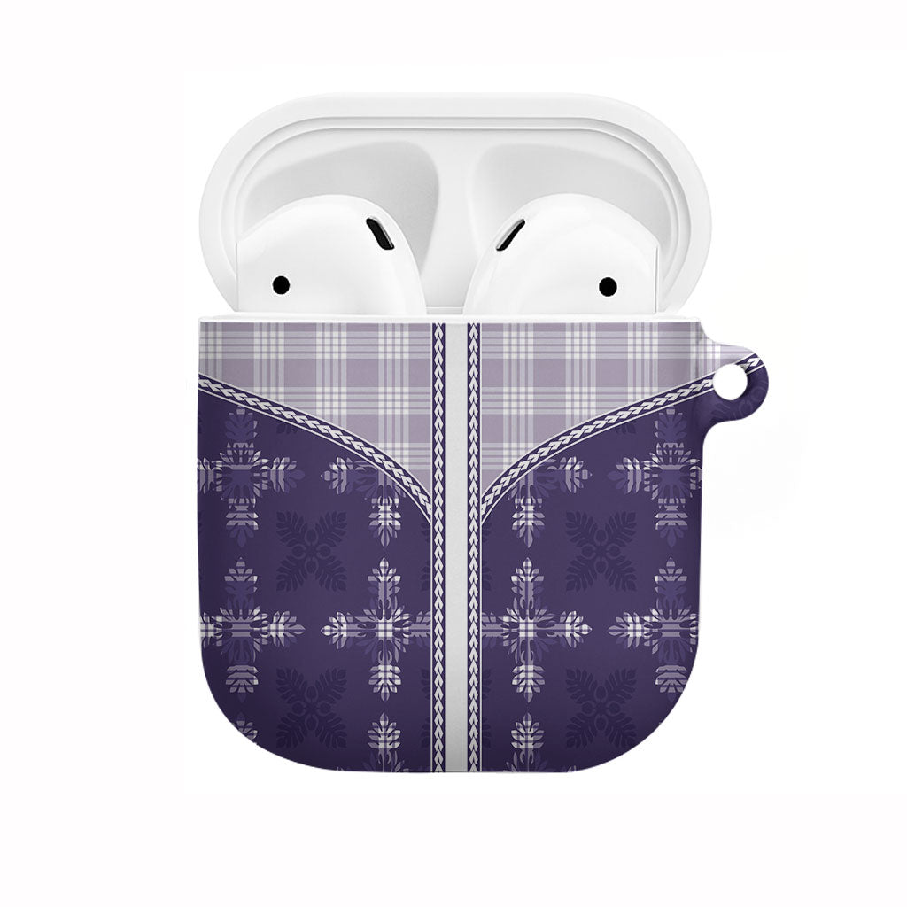 Purple Hawaii Paniolo Quilt Motif AirPods Case LT05 Purple - Polynesian Pride