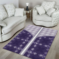 Purple Hawaii Paniolo Quilt Motif Area Rug