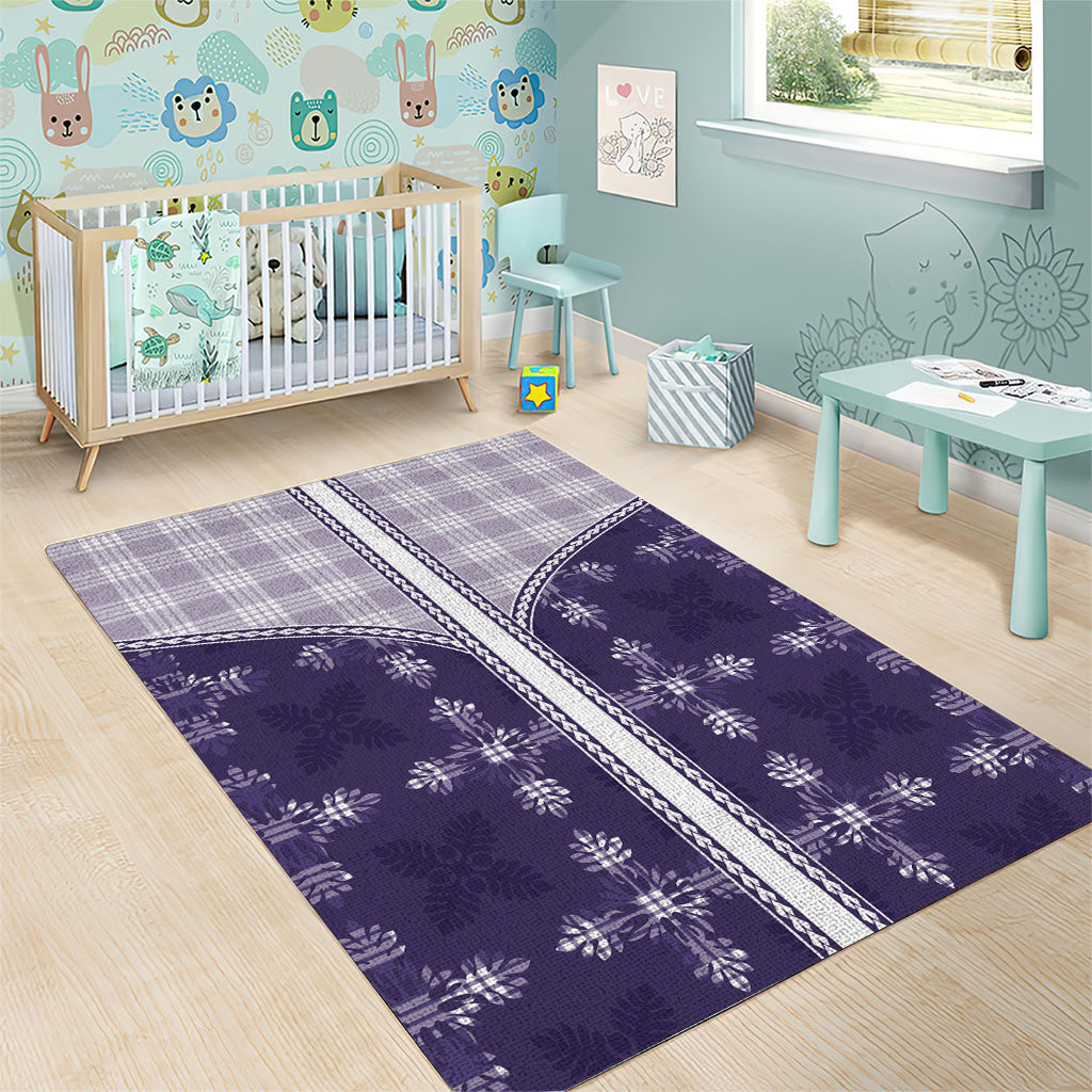 Purple Hawaii Paniolo Quilt Motif Area Rug