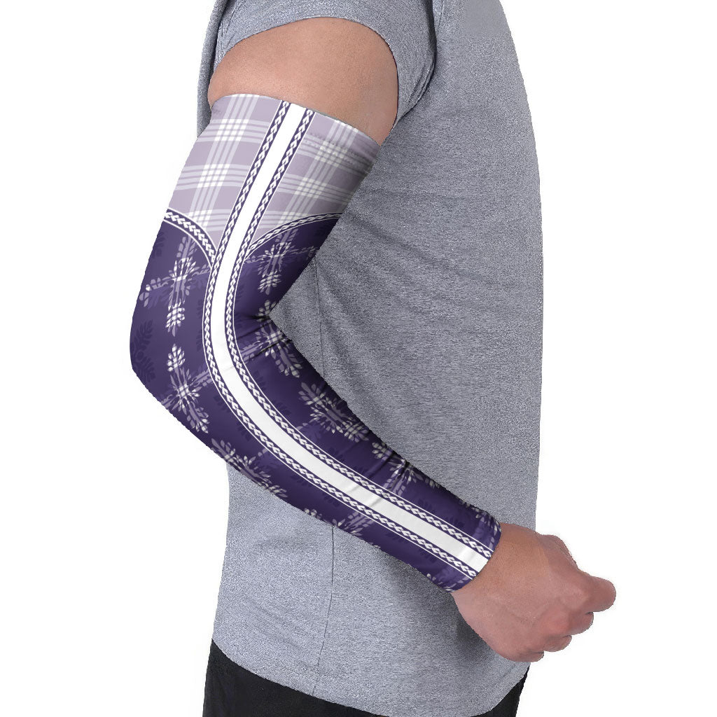 Purple Hawaii Paniolo Quilt Motif Arm Sleeves
