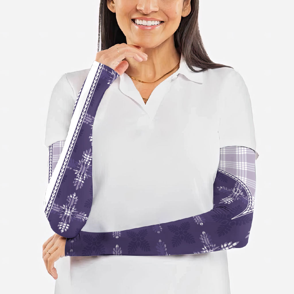 Purple Hawaii Paniolo Quilt Motif Arm Sleeves