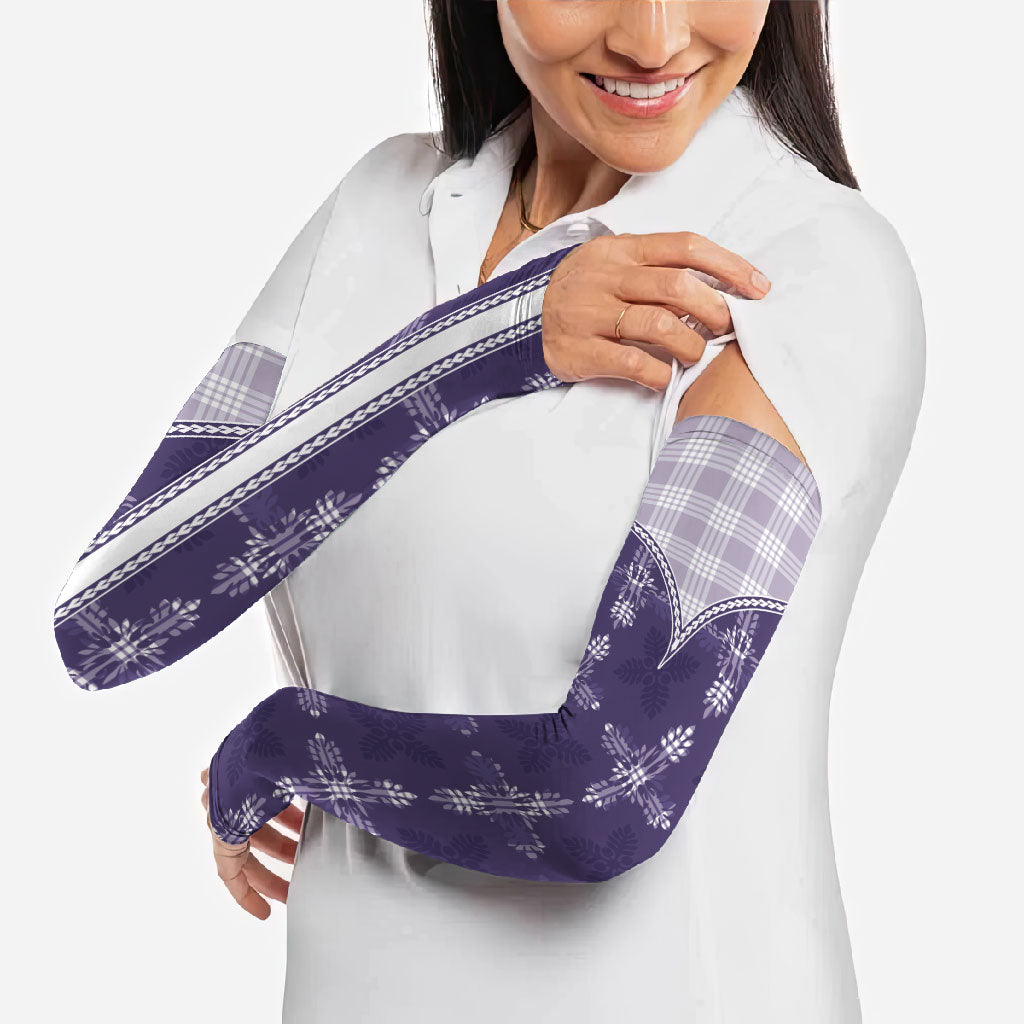 Purple Hawaii Paniolo Quilt Motif Arm Sleeves