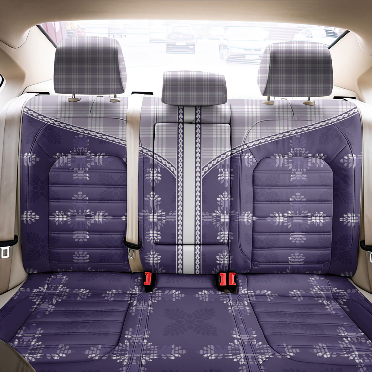 Purple Hawaii Paniolo Quilt Motif Back Car Seat Cover
