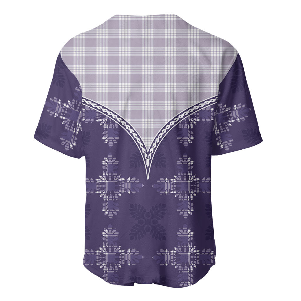 Purple Hawaii Paniolo Quilt Motif Baseball Jersey