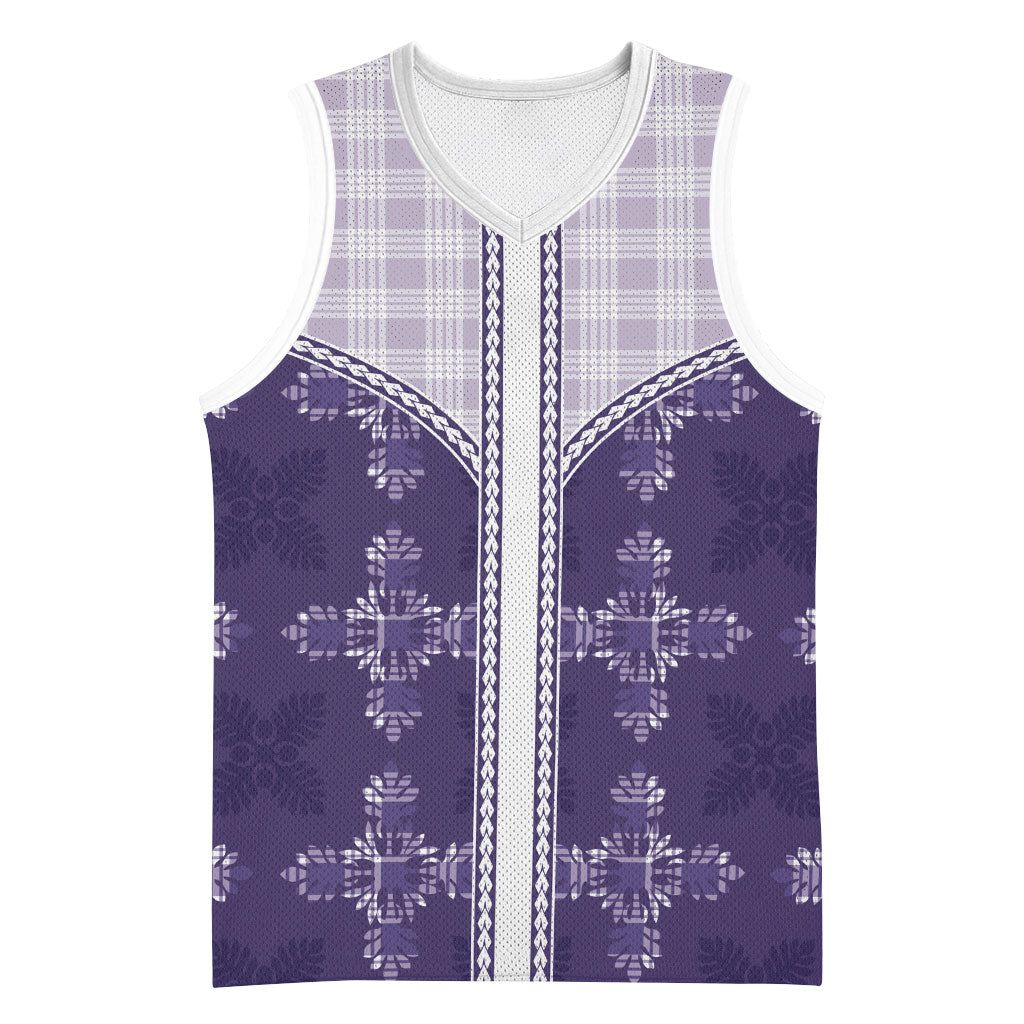 Purple Hawaii Paniolo Quilt Motif Basketball Jersey