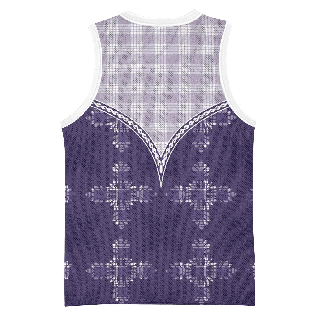 Purple Hawaii Paniolo Quilt Motif Basketball Jersey