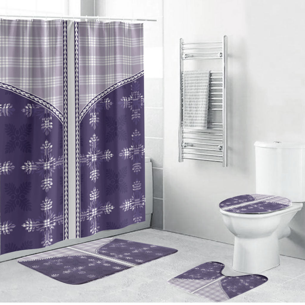 Purple Hawaii Paniolo Quilt Motif Bathroom Set