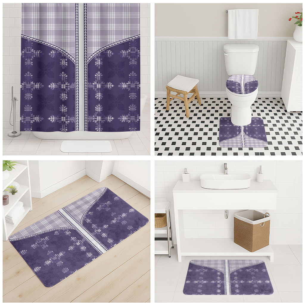 Purple Hawaii Paniolo Quilt Motif Bathroom Set