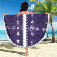 Purple Hawaii Paniolo Quilt Motif Beach Blanket