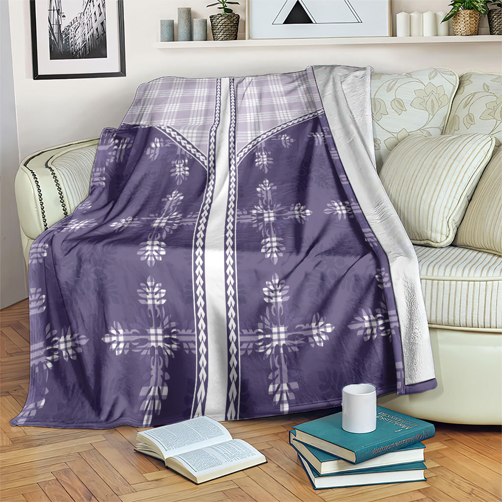 Purple Hawaii Paniolo Quilt Motif Blanket LT05 Purple - Polynesian Pride