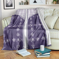 Purple Hawaii Paniolo Quilt Motif Blanket