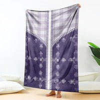 Purple Hawaii Paniolo Quilt Motif Blanket