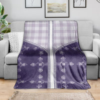 Purple Hawaii Paniolo Quilt Motif Blanket