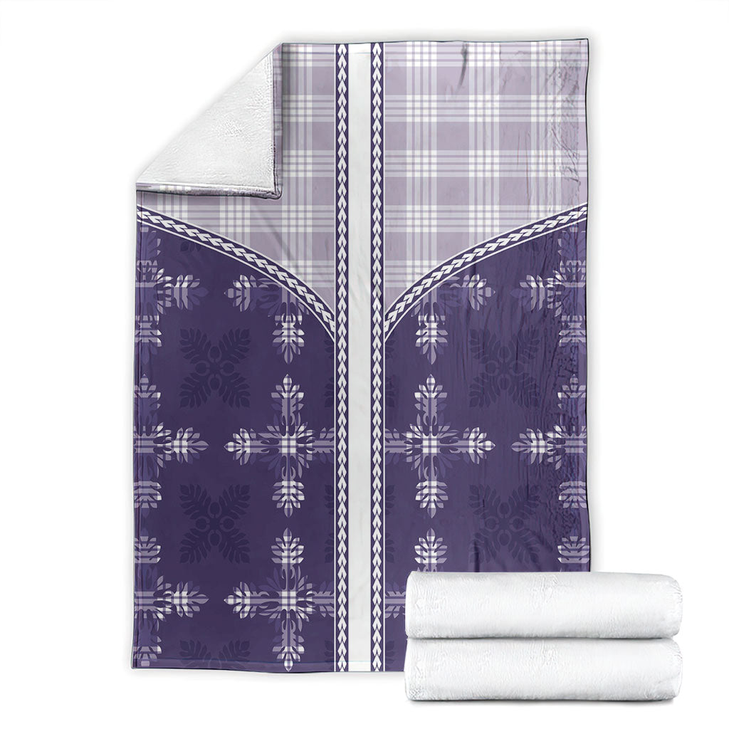Purple Hawaii Paniolo Quilt Motif Blanket