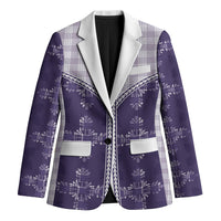 Purple Hawaii Paniolo Quilt Motif Blazer