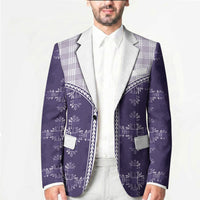 Purple Hawaii Paniolo Quilt Motif Blazer