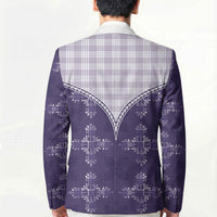 Purple Hawaii Paniolo Quilt Motif Blazer