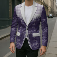 Purple Hawaii Paniolo Quilt Motif Blazer