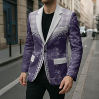 Purple Hawaii Paniolo Quilt Motif Blazer