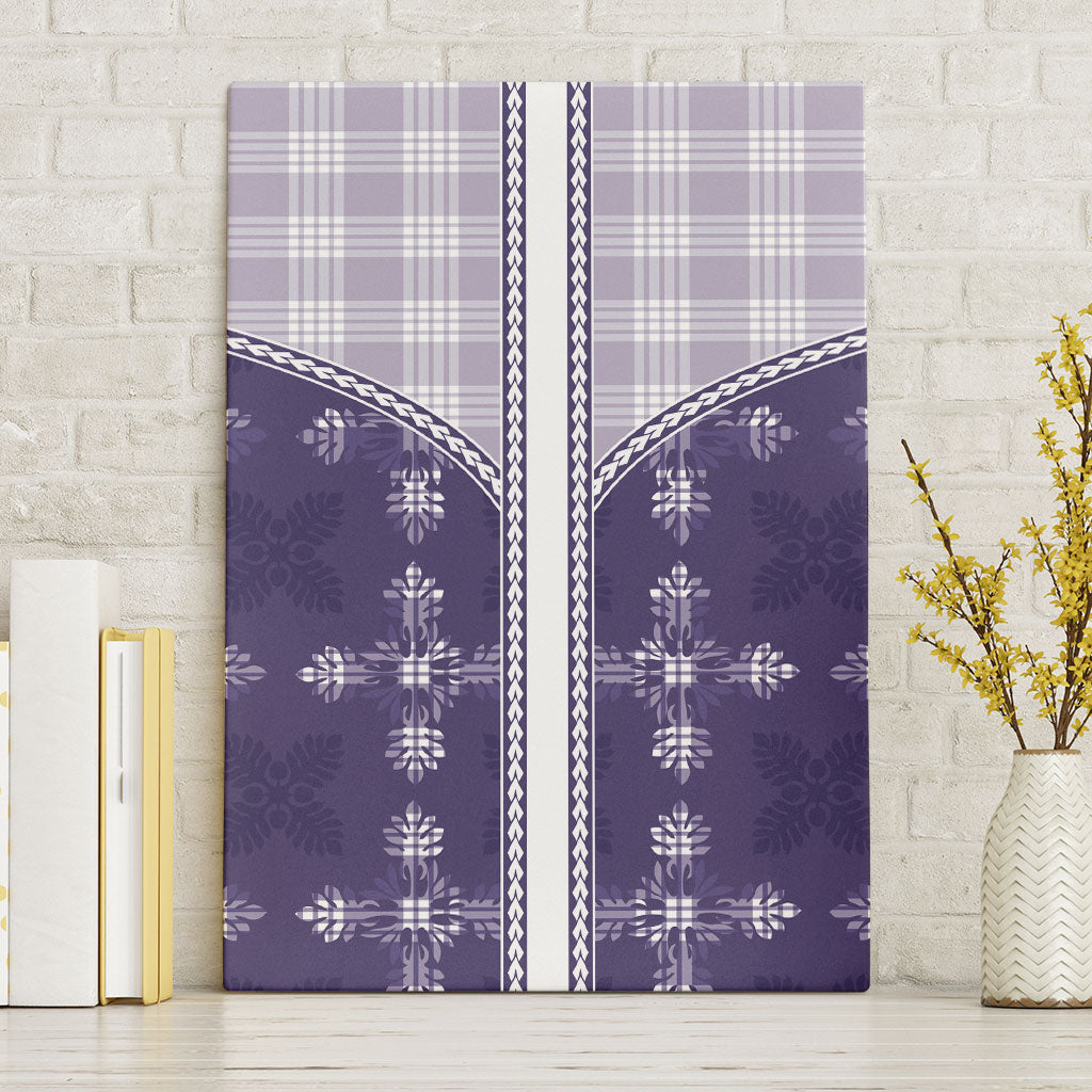 Purple Hawaii Paniolo Quilt Motif Canvas Wall Art